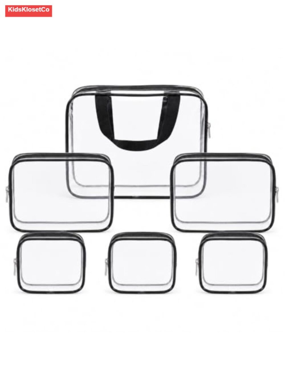 Clear Makeup Bags 6 PCS Set Water-Resistant PVC Toiletry Cosmetic Organizer